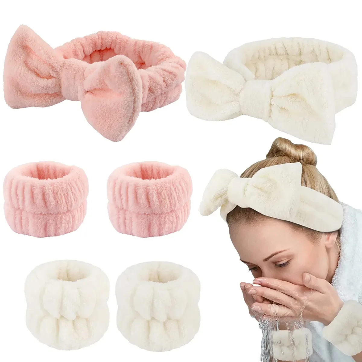 Bandeau et bracelet éponge pour la toilette