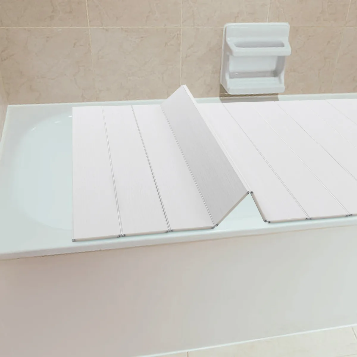 Couverture de baignoire pliable blanche