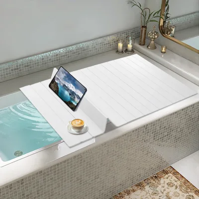 Housse de baignoire pliable blanche en PVC