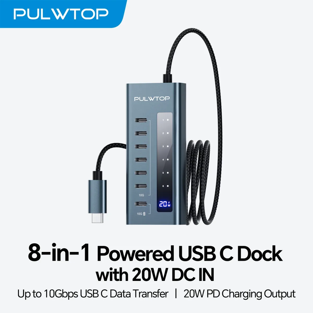 Hub USB-C 7 ports en aluminium