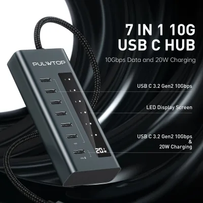 Hub USB-C 7 ports en aluminium – image 2
