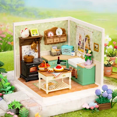 Kit de maison miniature cuisine de ferme 1:24