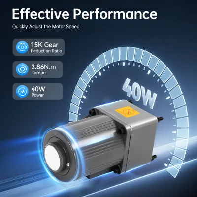 Motoréducteur monophasé gris 220 V 40 W – image 2