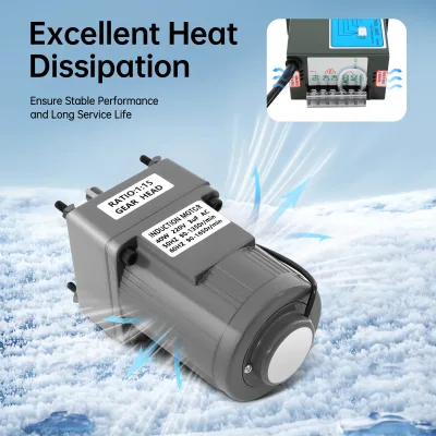 Motoréducteur monophasé gris 220 V 40 W – image 3