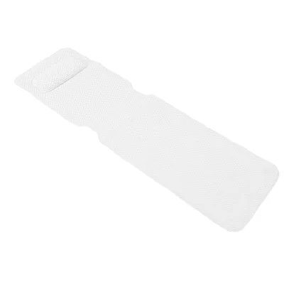 Tapis de bain blanc alvéolé avec coussin – image 2